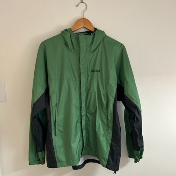 Marmot Other - Marmot Green and Black Wind Rain Hiking Hooded Lightweight Jacket- Size Large